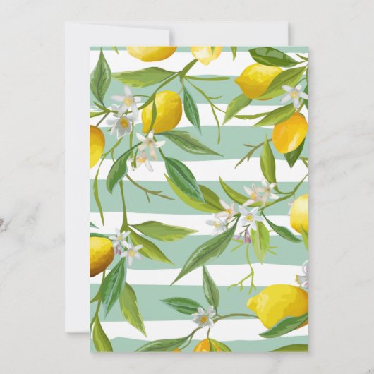 Invitations de douche nuptiale au citron de printe (Dos)