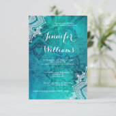 Invitations de douche nuptiale au lotus bleu (Debout devant)