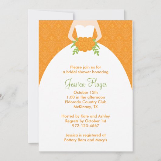 Invitations de douche nuptiale automne (Devant)