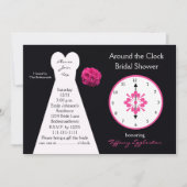 Invitations de douche nuptiale autour de l'horloge (Devant)