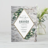 Invitations de douche nuptiale Birch Tree Woodland (Debout devant)