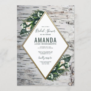 Invitations de douche nuptiale Birch Tree Woodland
