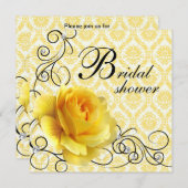 Invitations de douche nuptiale Black Yellow Rose D (Devant / Derrière)