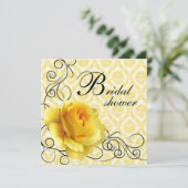Invitations de douche nuptiale Black Yellow Rose D (Debout devant)