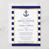Invitations de douche nuptiale bleu/blanc de la ma (Devant)