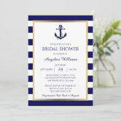 Invitations de douche nuptiale bleu/blanc de la ma (Debout devant)