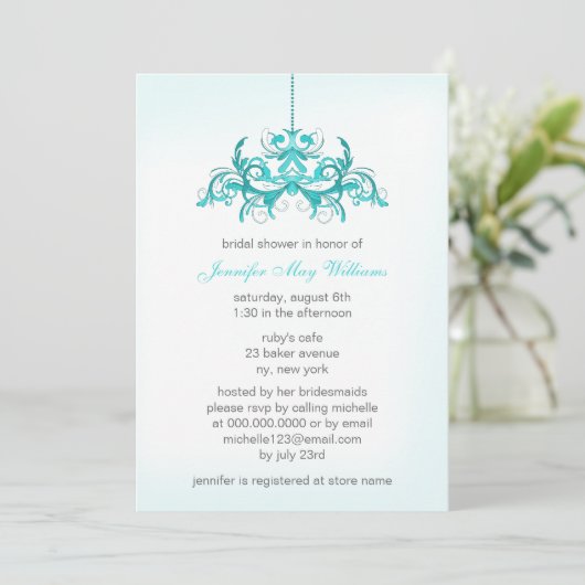 Invitations de douche nuptiale bleu clair (Debout devant)