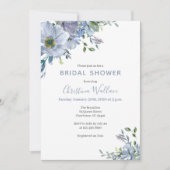 Invitations de douche nuptiale bleu Dusty (Devant)