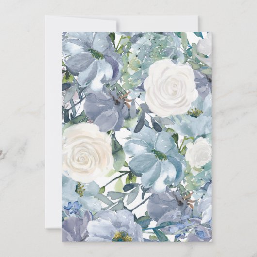 Invitations de douche nuptiale bleu Dusty (Dos)