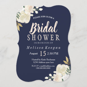 Invitations de douche nuptiale bleu et bleu marine