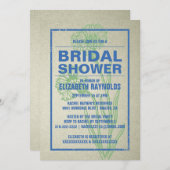 Invitations de douche nuptiale bleu et vert rustiq (Devant / Derrière)