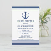Invitations de douche nuptiale bleu marine (Debout devant)