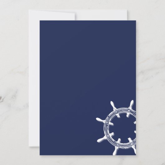 Invitations de douche nuptiale bleu marine (Dos)