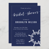 Invitations de douche nuptiale bleu marine (Devant / Derrière)