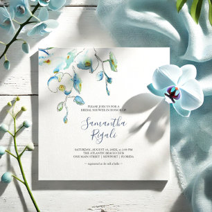 Invitations de douche nuptiale bleu simple