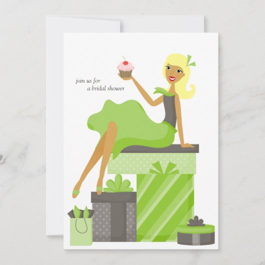 Invitations de douche nuptiale {Blonde Bride} (Devant)