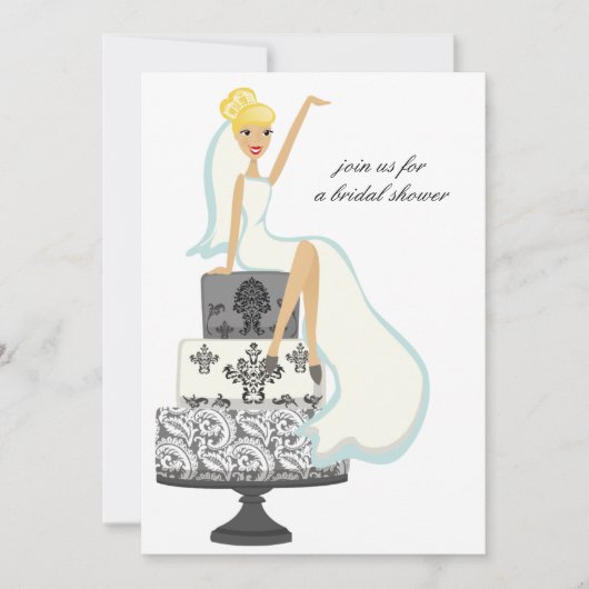 Invitations de douche nuptiale {Blonde Bride} (Devant)