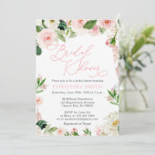 Invitations de douche nuptiale Blush Floral (Debout devant)