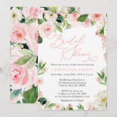 Invitations de douche nuptiale Blush Floral (Devant / Derrière)