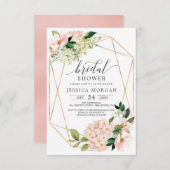 Invitations de douche nuptiale Blush Hydrangea (Devant / Derrière)