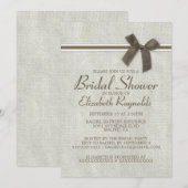 Invitations de douche nuptiale Brown Rustic Burlap (Devant / Derrière)