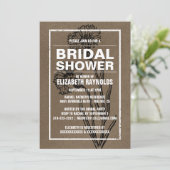 Invitations de douche nuptiale Brown rustique (Debout devant)