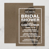 Invitations de douche nuptiale Brown rustique (Devant / Derrière)