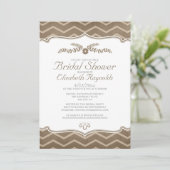 Invitations de douche nuptiale Brown Zigzag (Debout devant)