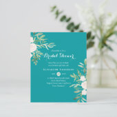 Invitations de douche nuptiale BUDGET Feuilles flo (Debout devant)