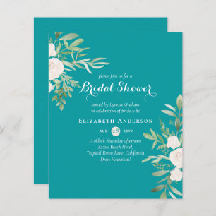 Invitations de douche nuptiale BUDGET Feuilles flo
