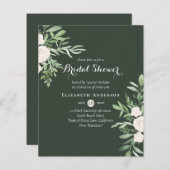 Invitations de douche nuptiale BUDGET Feuilles flo (Devant / Derrière)