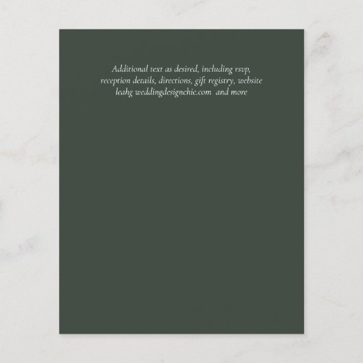 Invitations de douche nuptiale BUDGET Feuilles flo (Dos)