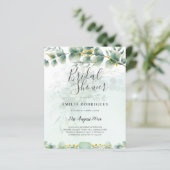 Invitations de douche nuptiale Budget Feuilles ver (Debout devant)
