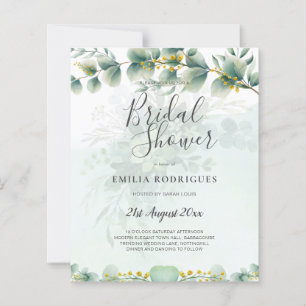 Invitations de douche nuptiale Budget Feuilles ver