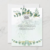 Invitations de douche nuptiale Budget Feuilles ver (Dos)