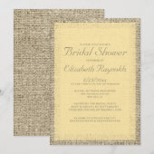 Invitations de douche nuptiale Burlap Gold (Devant / Derrière)