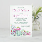 Invitations de douche nuptiale Cactus (Debout devant)