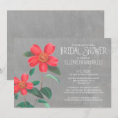 Invitations de douche nuptiale Camellia (Devant / Derrière)