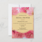 Invitations de douche nuptiale cerise en fleurs (Devant)