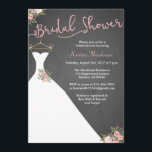 Invitations de douche nuptiale Chalkboard avec rob<br><div class="desc">Invitations de douche nuptiale Chalkboard avec robe</div>