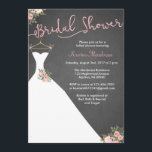 Invitations de douche nuptiale Chalkboard avec rob<br><div class="desc">Invitations de douche nuptiale Chalkboard avec robe</div>