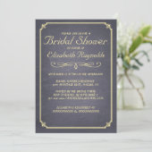 Invitations de douche nuptiale Chalkboard Gold (Debout devant)
