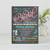 Invitations de douche nuptiale Chalkboard moderne (Debout devant)
