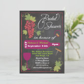Invitations de douche nuptiale Chalkboard Wine (Debout devant)