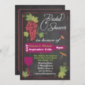 Invitations de douche nuptiale Chalkboard Wine (Devant / Derrière)