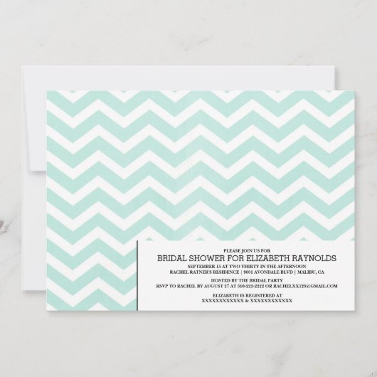 Invitations de douche nuptiale Chevron Zigzag mode (Devant)