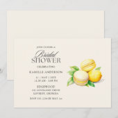 Invitations de douche nuptiale citron (Devant / Derrière)