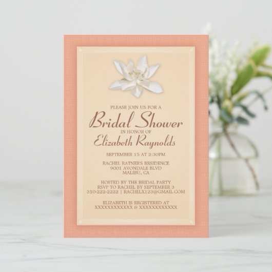 Invitations de douche nuptiale corail (Debout devant)