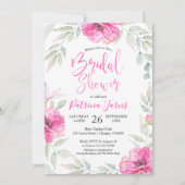 Invitations de douche nuptiale Couronne rose flora (Devant)