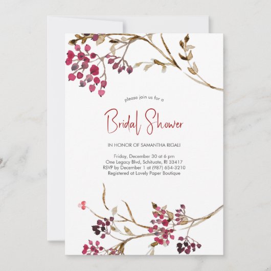 Invitations de douche nuptiale d'automne Brown | B (Devant)